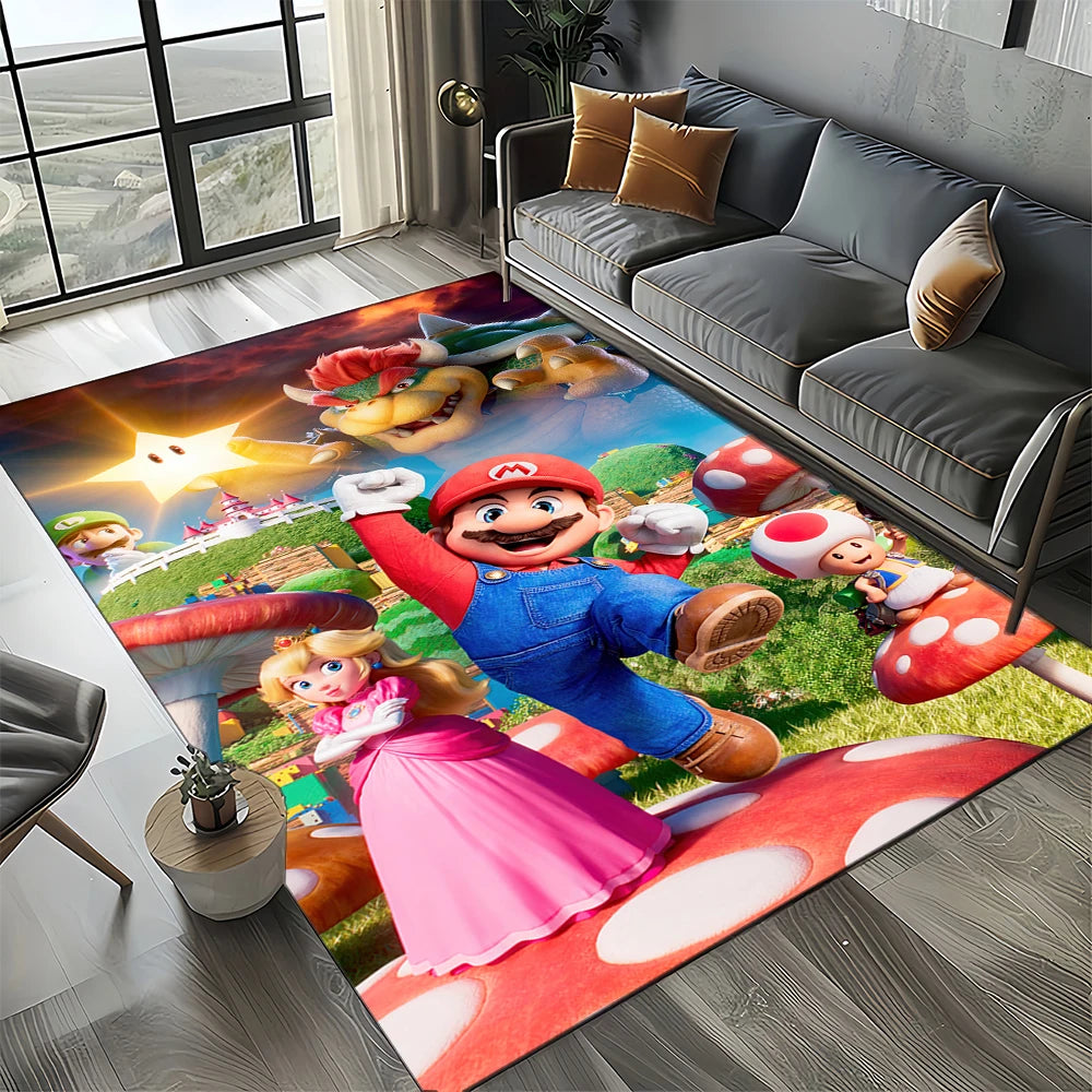 Covor cu motiv retro Mario, covor pentru sufragerie, dormitor, canapea, preș de intrare, decor, covoraș de joacă pentru copii