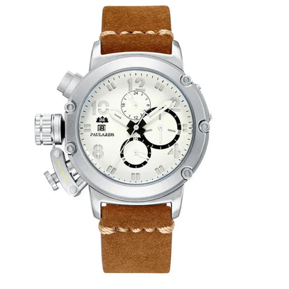 Automatic Watches for Men Mechanical Self Wind Genuine Leather Multifunction Date Boat Month Gold Bronze U Reloj Hombre Baratos