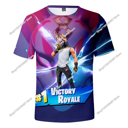 Children's Summer T Shirt Battle Royale Fortnite Hero Victory 3d T-shirt Tees Boys Girls Baby Clothes