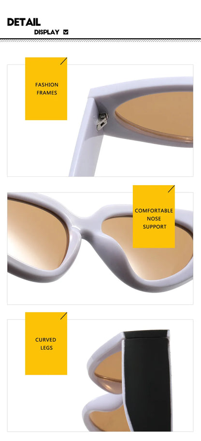 Ochelari de soare negri cu rame groase, model „Cat Eye”, pentru femei – ochelari de soare vintage la modă, ochelari clasici pentru doamne