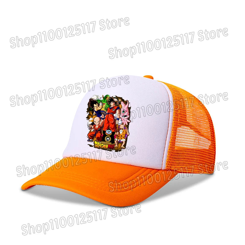 Dragons Ball Baseball Cap Anime Printed Caps Breathable Peaked Hat Cartoon Goku Summer Sports Snapback Mesh Sunhat Children Gift