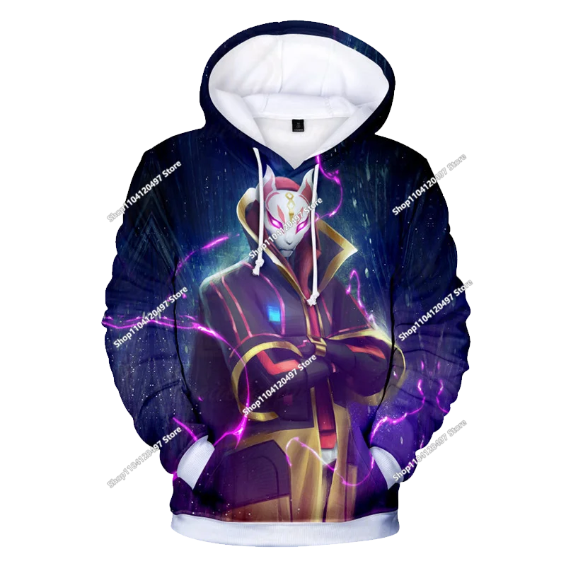 Sudadera con capucha Fortnite Anime para niños, streetwear hip-hop para hombre, ropa deportiva casual de corte holgado, moda outdoor