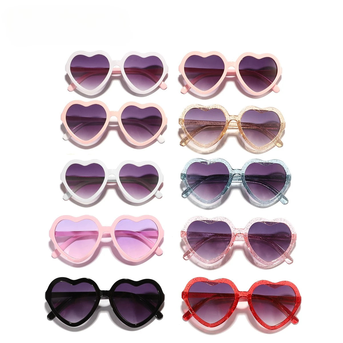 Ochelari de soare eleganți pentru copii, roz trandafiriu, cu inimioare, protecție UV400, ramă reglabilă, pentru băieți, fete, bebeluși și copii mici de 0-12 ani