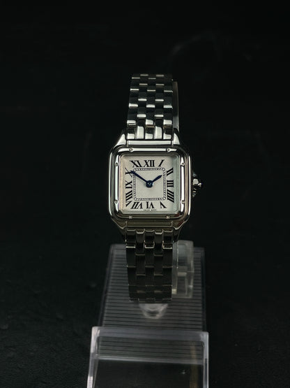 Classic retro square quartz watch with Roman numerals couple watch luxury men's and women's watch stainless steel trendy gift