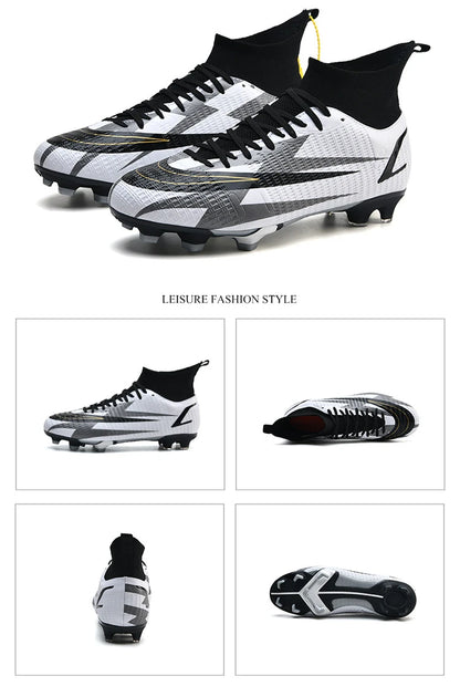 2025 New Long Nail Large Size Football Shoes Teenager Ankle Anti slip Training Latest Sneakers FG/TF Soccer Shoes