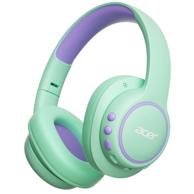Casque Bluetooth 6.0 Acer Kids pour l'école avec micro intégré, supra-auriculaire, 75h d'autonomie, volume sûr 85dBA, charge rapide USB-C
