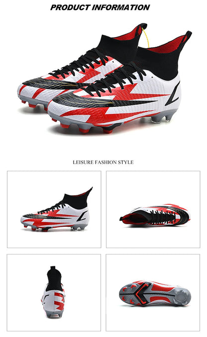 2025 New Long Nail Large Size Football Shoes Teenager Ankle Anti slip Training Latest Sneakers FG/TF Soccer Shoes
