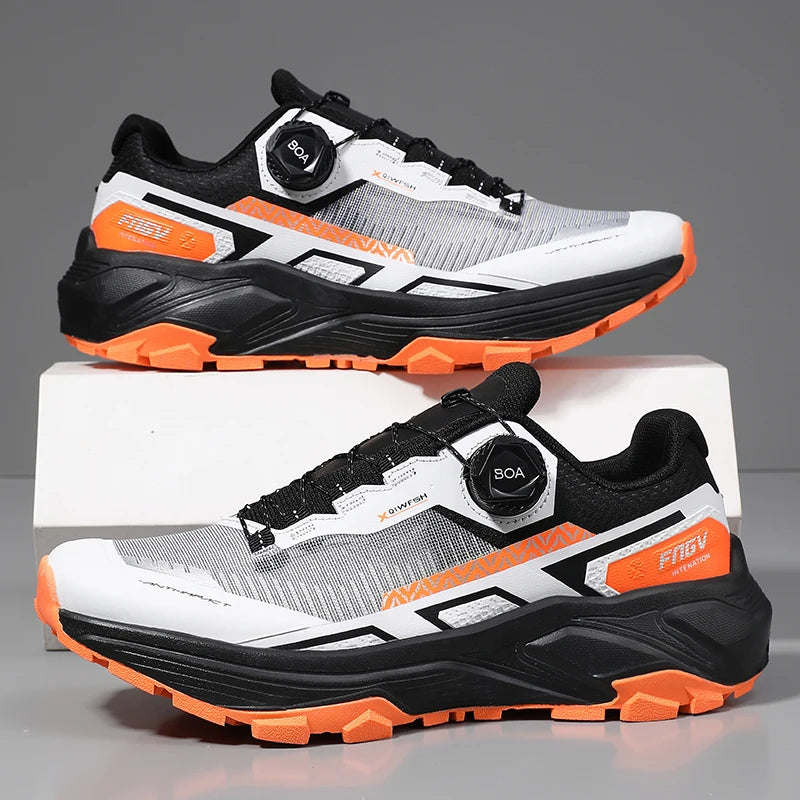 Zapatillas de running para hombre de primavera y verano, calzado de senderismo para exteriores, zapatillas de trail resistentes al desgaste con cierre BOA, transpirables, de estilo deportivo y casual