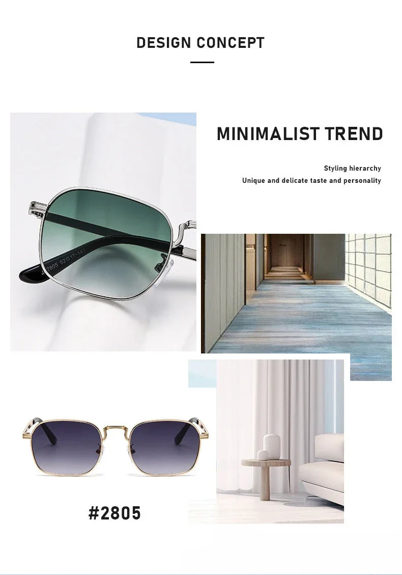 Ochelari de soare metalici, pătrați și ovali, la modă, retro, pentru bărbați și femei, personalizați, rezistenți la raze UV, ochelari de vedere de lux, design UV400