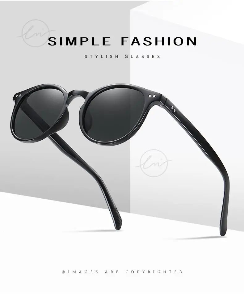 Ochelari de soare LM Retro rotunzi pentru femei și bărbați, ultralegeri, din TR90, polarizați, unisex, pentru șofat, ochelari de soare vintage, UV400, Gafas De Sol