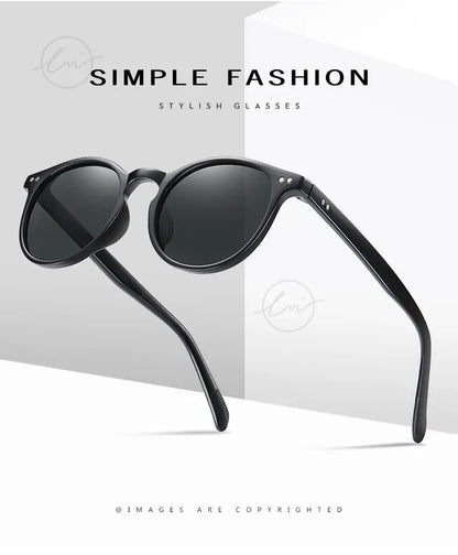 Ochelari de soare LM Retro rotunzi pentru femei și bărbați, ultralegeri, din TR90, polarizați, unisex, pentru șofat, ochelari de soare vintage, UV400, Gafas De Sol