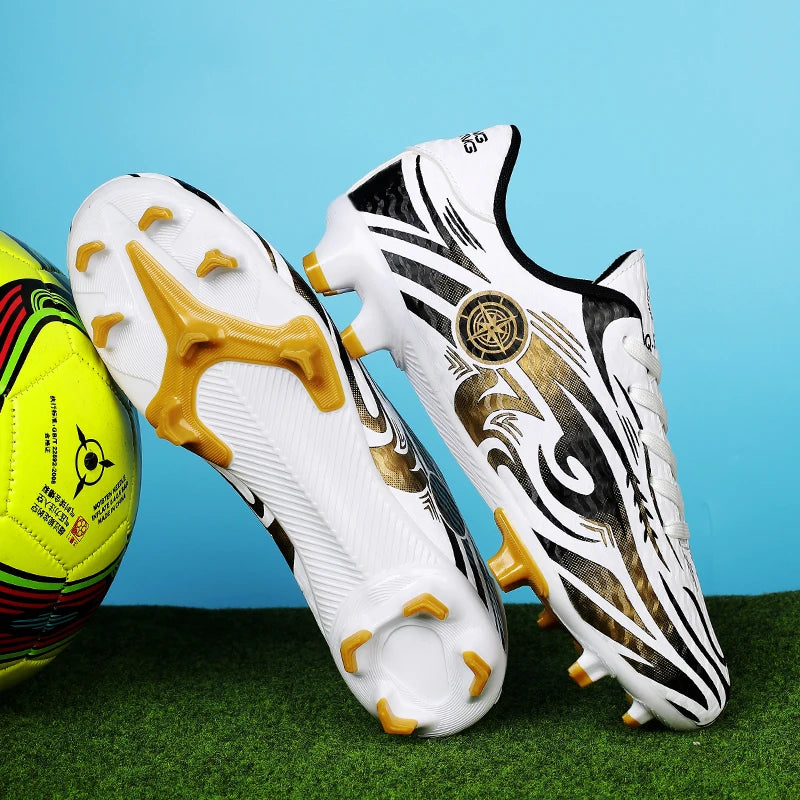 Men Soccer Cleats Comfortable Breathable Boys Football Shoes Lightweight Anti-Slip Training Boots for Grass Turf Outdoor Sports
