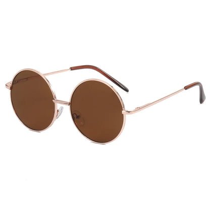 Ochelari de soare pentru copii cu ramă metalică, rotunzi, simpli, cu protecție împotriva razelor ultraviolete, ochelari pentru copii
