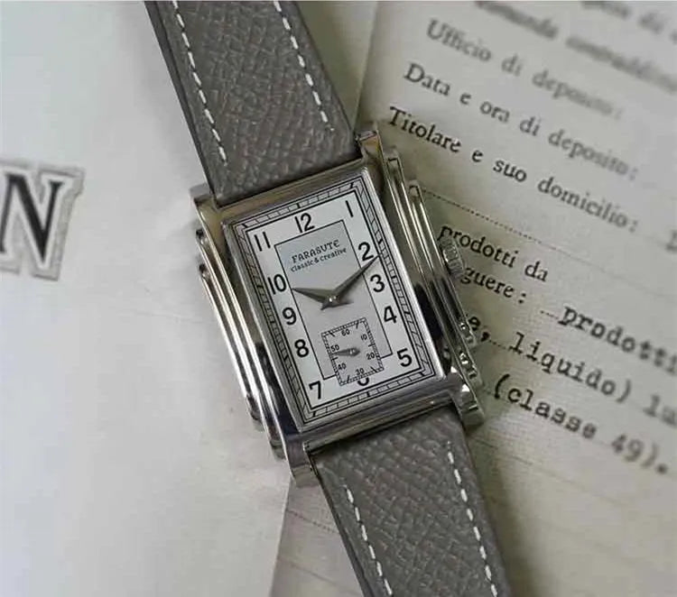 FARASUTE Original Design Square Manual Mechanical Men's Watch Seagull Movement Luxury Retro Sapphire Mirror Waterproof Men Watch