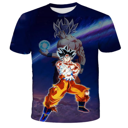 2026 Summer Anime Dragon Ball Z Super Saiyan Men's Clothing Kids CosPlay Goku T-shirt Japanese T-shirt Breathable Short Sleeves