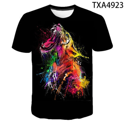 2020 New Tiger 3D T Shirt Men Women Children Summer Fashion Short Sleeve Printed Animal T-Shirt Cool Tops Tees Boy Girl Clothing