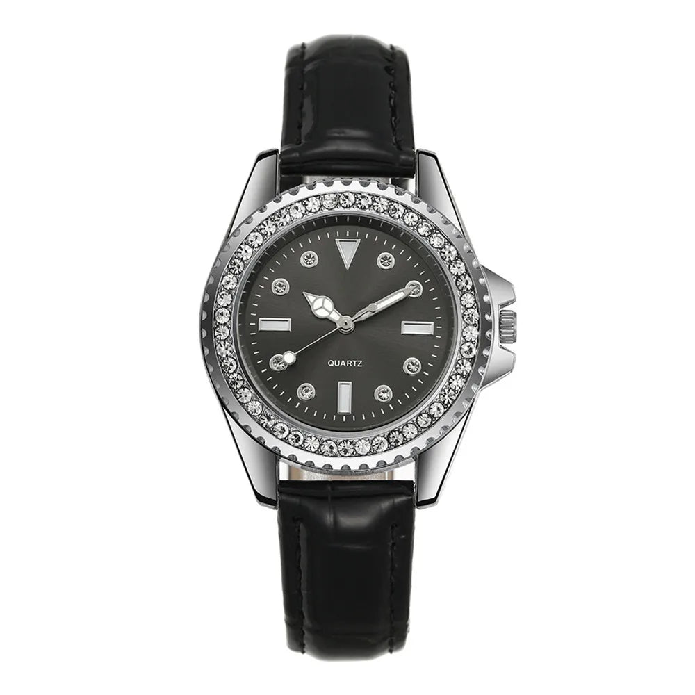 Ladies Luxury Diamond Branded Quartz Watch Fashion 2025 New Simple Green Leather Women's Dress Clock Watch DDP