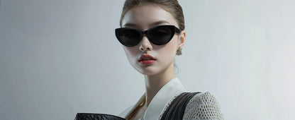 ZENOTTIC Ochelari de soare retro Cat Eye polarizați, realizați manual din acetat, cu protecție UV400, pentru femei
