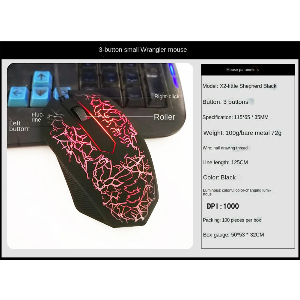2400 DPI USB Wired Gaming Mouse LED Backlit Professional Gamer Mice Ergonomic Computer Mouse for PC Laptop Macbook