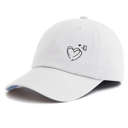 1pc Heart Butterfly Print  Baseball Cap for Adults,  Minimalist Retro Style Casual Soft Adjustable Dad Hat, Perfect As Gift