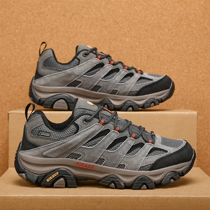 HIKEUP Hiking Shoes for Men, Designer Climbing Trekking Sneakers, Leather Outdoor Sports Work Shoes, Running Shoes