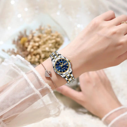 POEDAGAR Top Luxury Watches For Women Stainless Steel Week Date Woman Wristwatch Luminous Waterproof Fashion Quartz Ladies Watch