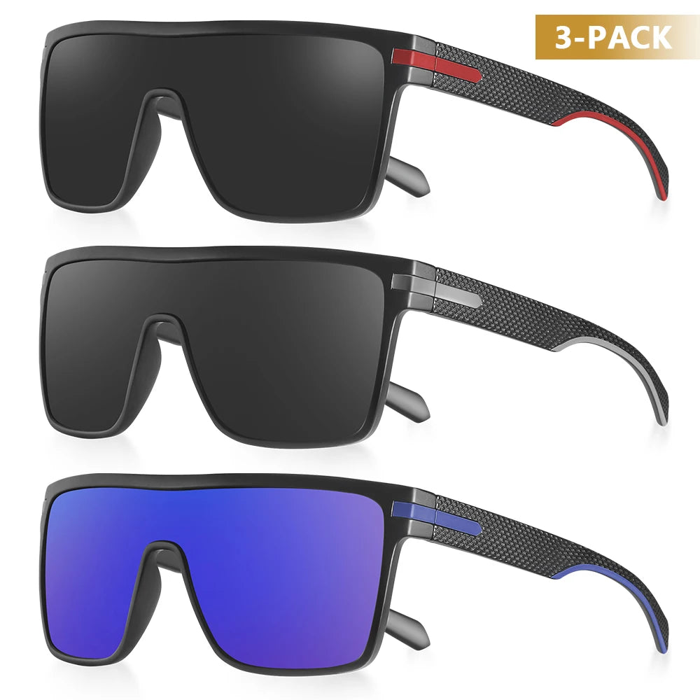 Ochelari de soare polarizați CRIXALIS pentru bărbați, pătrați, supradimensionați, antireflex, pentru șoferi, ochelari de soare cu oglindă, pentru femei, ochelari de protecție UV400, pentru bărbați