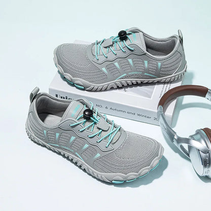 HOBIBEAR Wide Toe Barefoot Sneakers, Unisex Non-Slip Outdoor Athletic Shoes with Elastic Band, Beach Sneakers