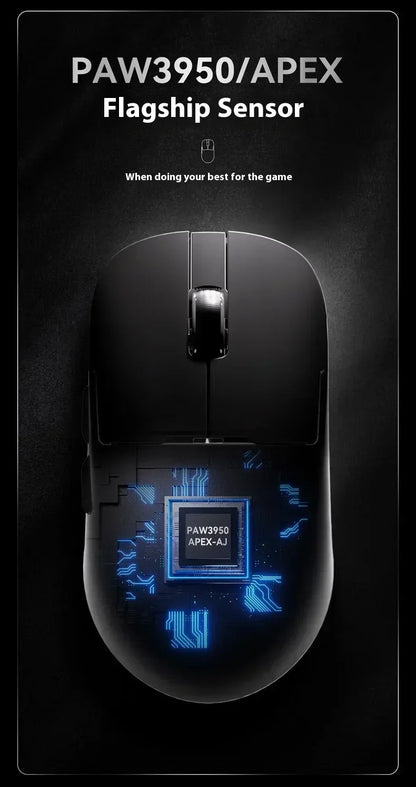 AJAZZ AJ159 APEX Maus Tri-Mode Wireless 8K PAW3950 Sensor Low Latency Gaming-Maus mit Ladestation, anpassbar, leicht, für PC-Gamer