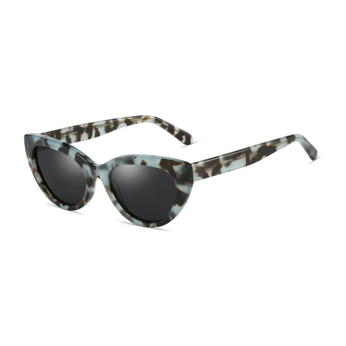 ZENOTTIC Ochelari de soare retro Cat Eye polarizați, realizați manual din acetat, cu protecție UV400, pentru femei