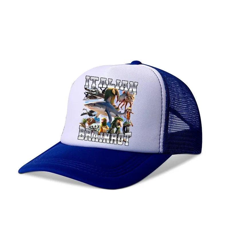 Italian Brainrot Baseball Caps Funny Anime Print Tung Tungtung Sahur Hats Summer Adjustable Fmaliy Headdress Cap Birthday Gifts
