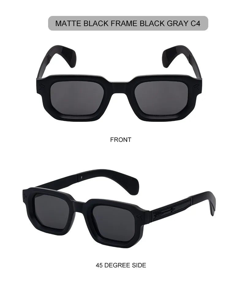 Ochelari de soare polarizați, pătrați, în stil punk, pentru bărbați, de marcă de lux, clasici, dreptunghiulari, cu protecție UV400, pentru șofat, la modă, pentru activități în aer liber