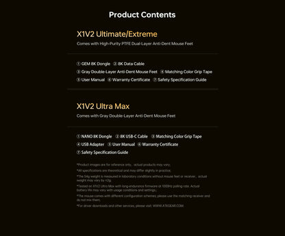 Rato sem fios ATK Blazing Sky X1 V2 Ultimate Dual Mode, leve, PAW3950 Ultra Dual 8K HZ, baixa latência, ergonomia personalizada