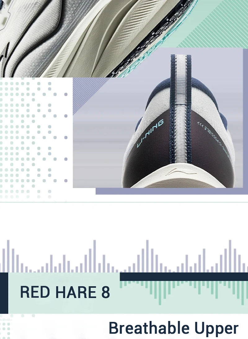 Мъжки състезателни обувки за бягане Li-Ning RED HARE 8 LIGHT FOAM ULTRA, светлоотразителни стабилни обувки с омекотяване LiNing Light Sneakers ARPV001