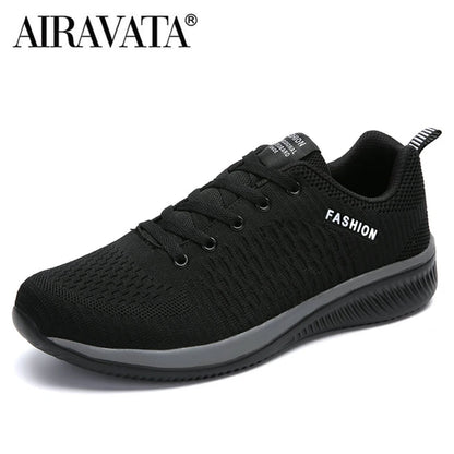 Herr- och dam-sneakers i stickat material, andningsbara sportskor för löpning, promenader och gym