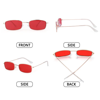 Fashion Small Rectangle Sunglasses Men Women Vintage Square Driving Sun Glasses Luxury Brand Metal Frame Eyewear