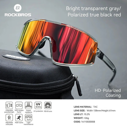 Ochelari de ciclism ROCKBROS: ochelari de soare polarizați, fotocromatici, anti-ceață, ochelari de protecție rezistenți la vânt, ochelari sportivi pentru MTB și biciclete de șosea