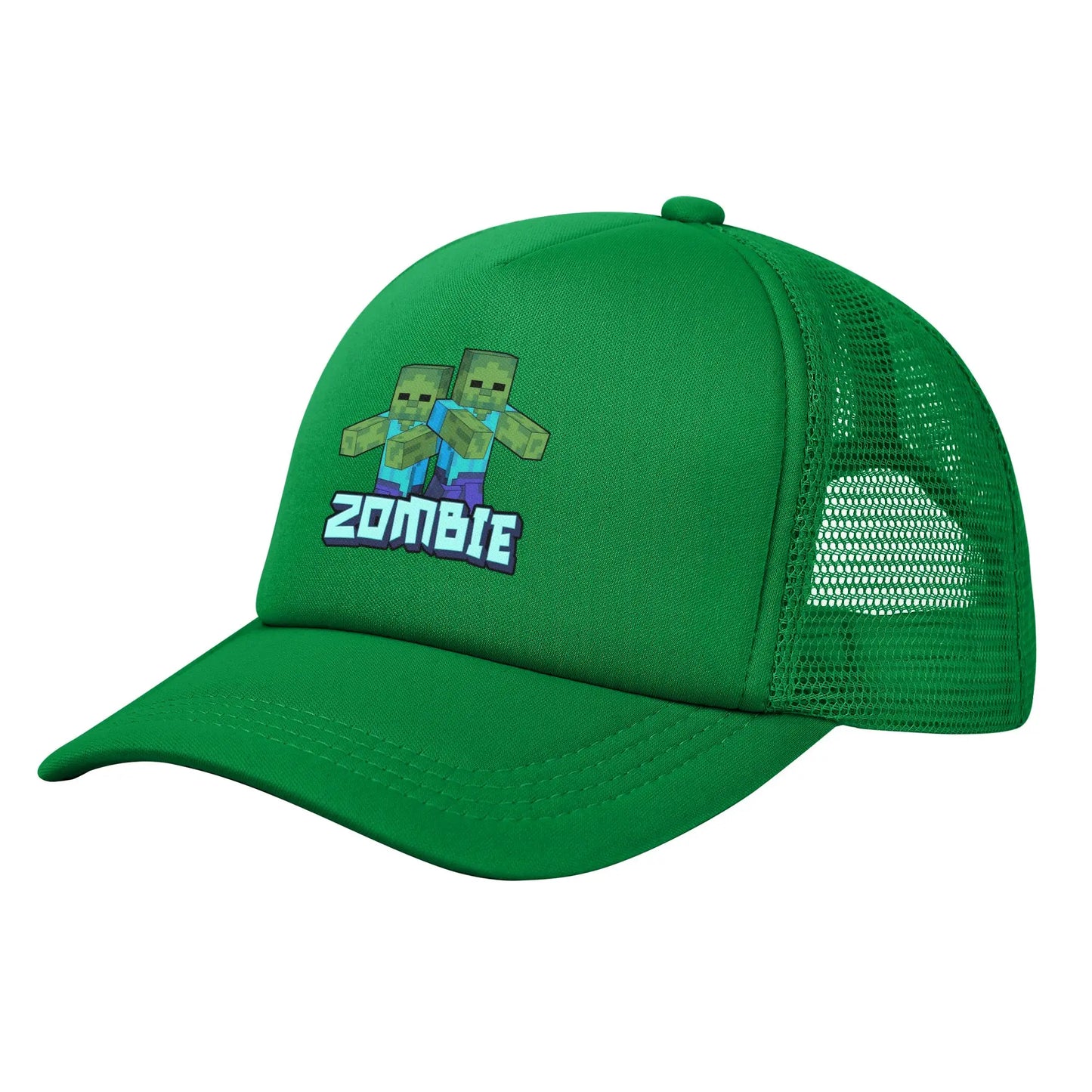 Adult Creepers Zombie Hostile Mob Character Trucker Cap Mesh Baseball Caps Polyester Hat Sun Caps Adjustable Golf Hats Summer