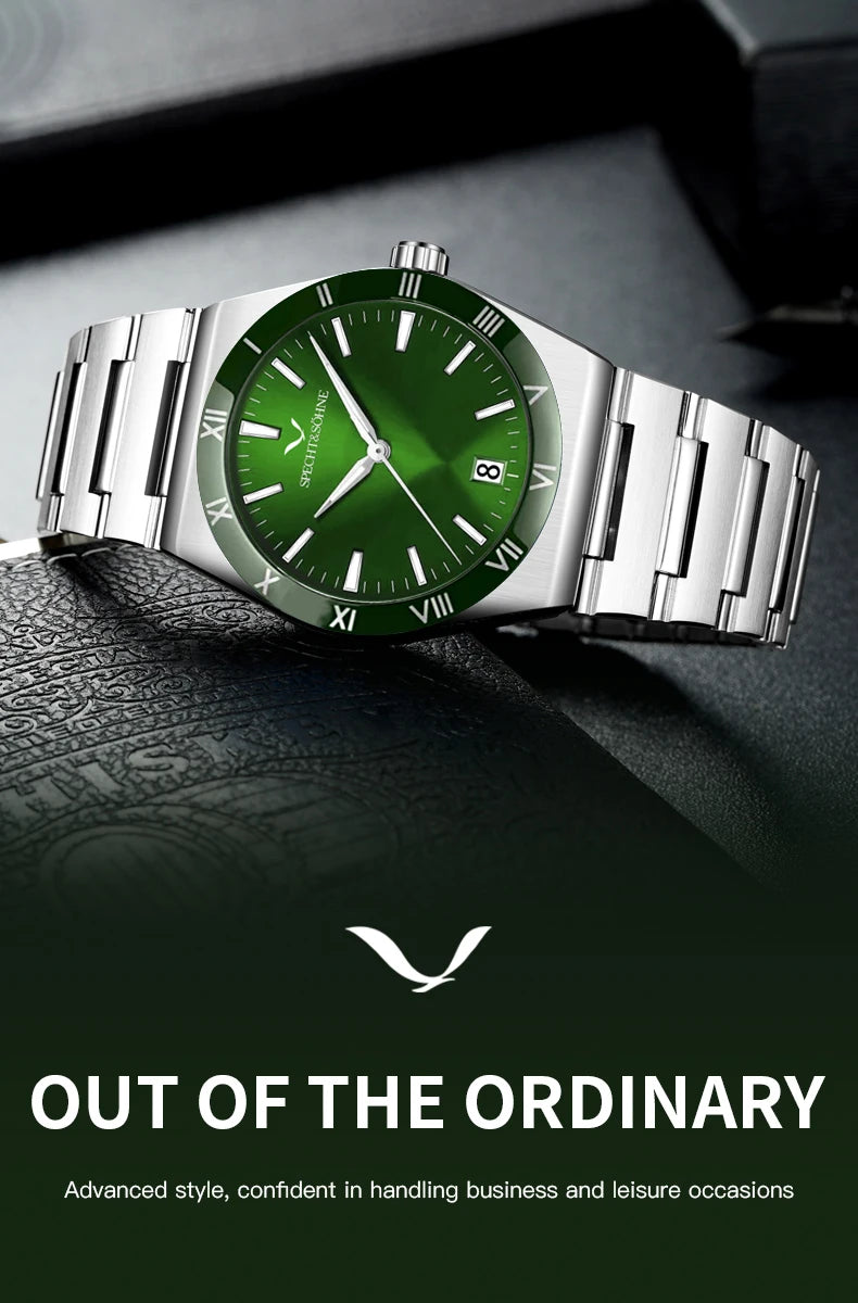 Dropshipping New Fashion Specht & Söhne Luxury Quartz Watch For Men 38MM Stainless Steel Watch Sapphire Crystal 50M Waterproof