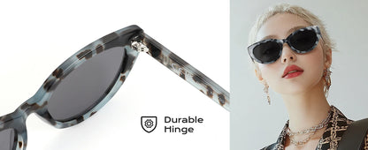 ZENOTTIC Ochelari de soare retro Cat Eye polarizați, realizați manual din acetat, cu protecție UV400, pentru femei