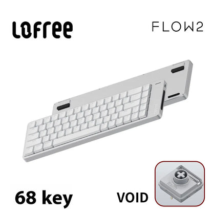 Lofree FLOW2 Mechanische Tastatur fürs Business-Büro, kabellos per Bluetooth und kabelgebunden, leiser und sanfter Klang, kompatibel, geräuscharm, Aluminiumgehäuse