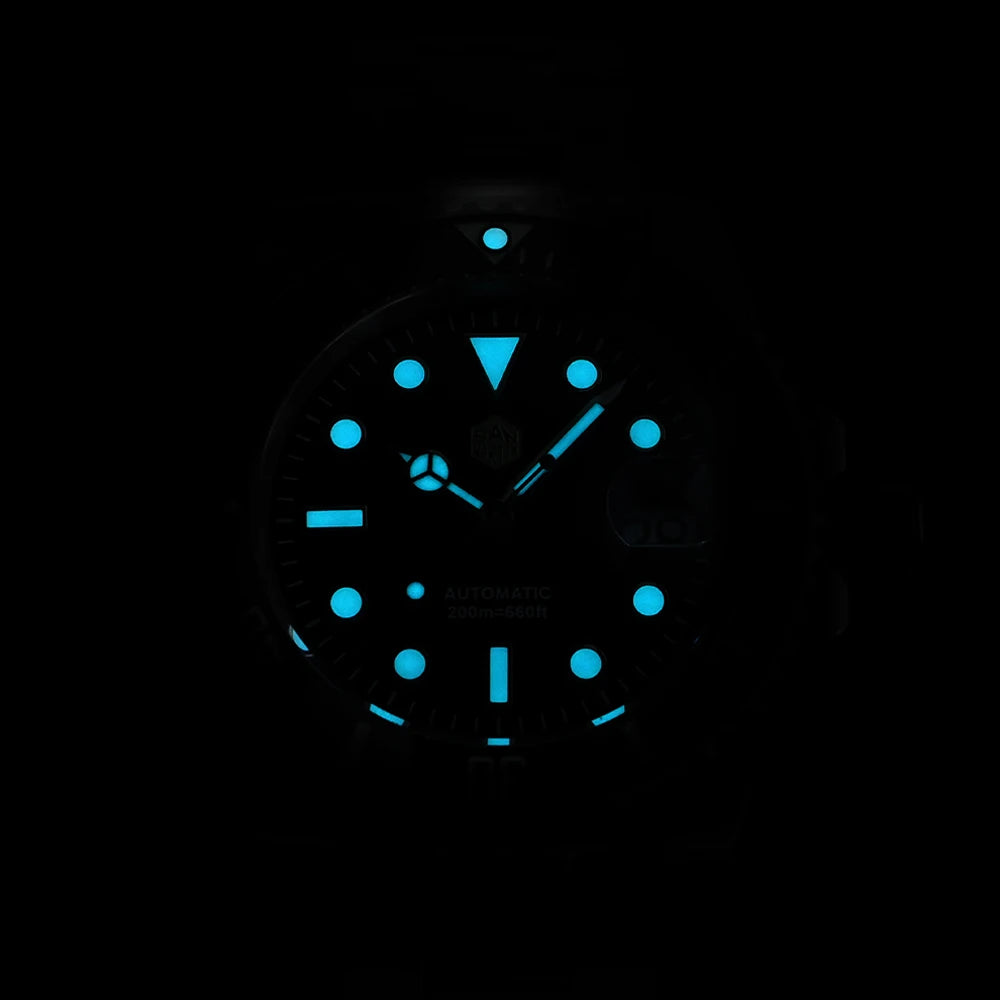 San Martin Watch New Upgraded Sub Men's PT5000 ST2130 Automatic Diving Watches with Ceramic Bezel 200m Waterproof Sapphire SN0017G