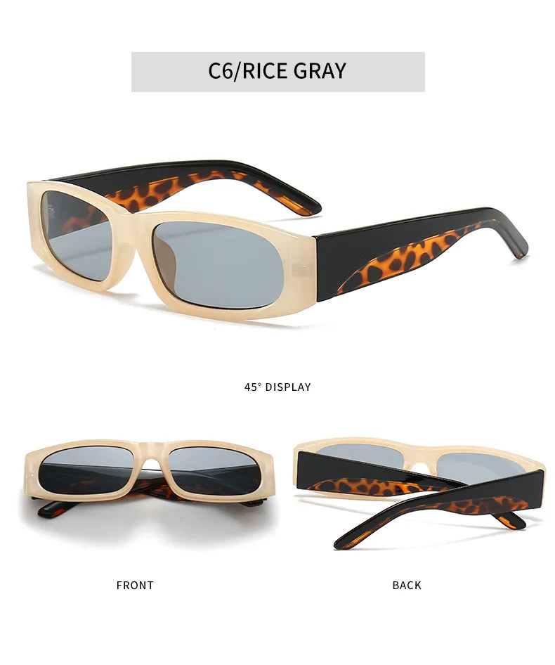 Ochelari de soare negri cu ramă îngustă în stil hip-hop, ochelari de soare retro pentru bărbați, de culoare portocaliu, UV400