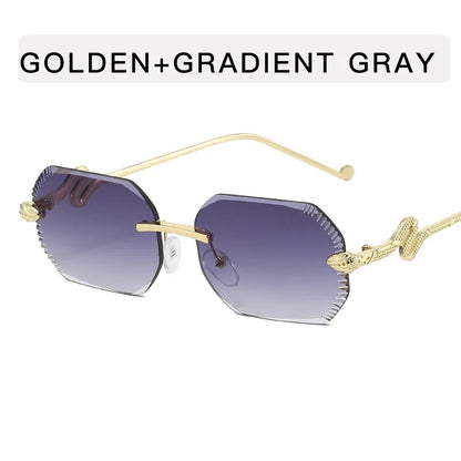 Ochelari de soare decorativi din metal, în formă de șarpe – ramă neregulată unisex, protecție UV, ochelari de soare