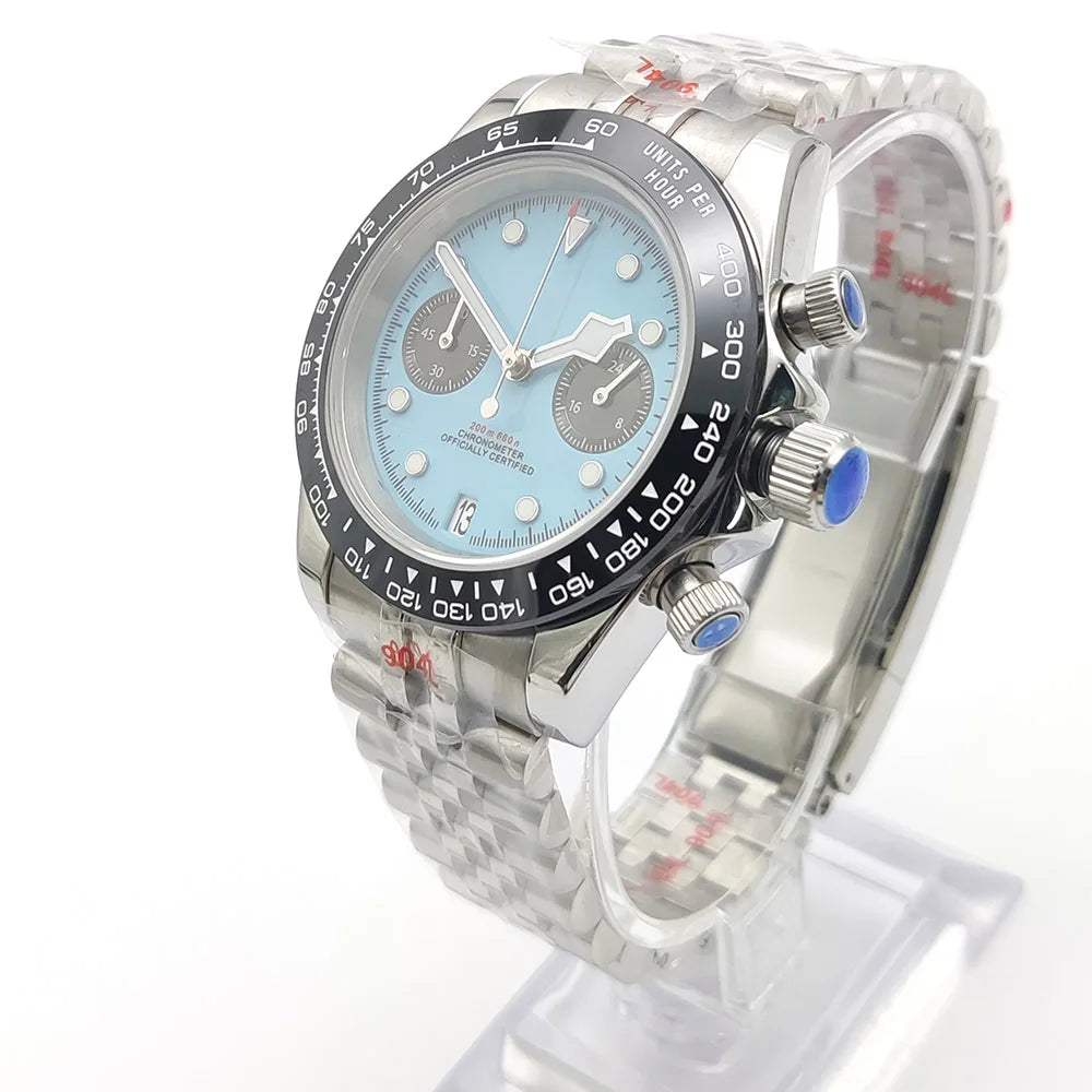 Men's watch 2025 new design vintage quartz watch 5ATM waterproof sports chronograph AR sapphire VK64 watch relogio masculino