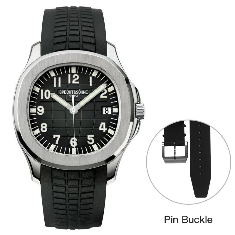 Specht & Söhne Brand Automatic Mechanical Watches Sports Wristwatches Green Sapphire Luminous 50M Waterproof Men's Watch