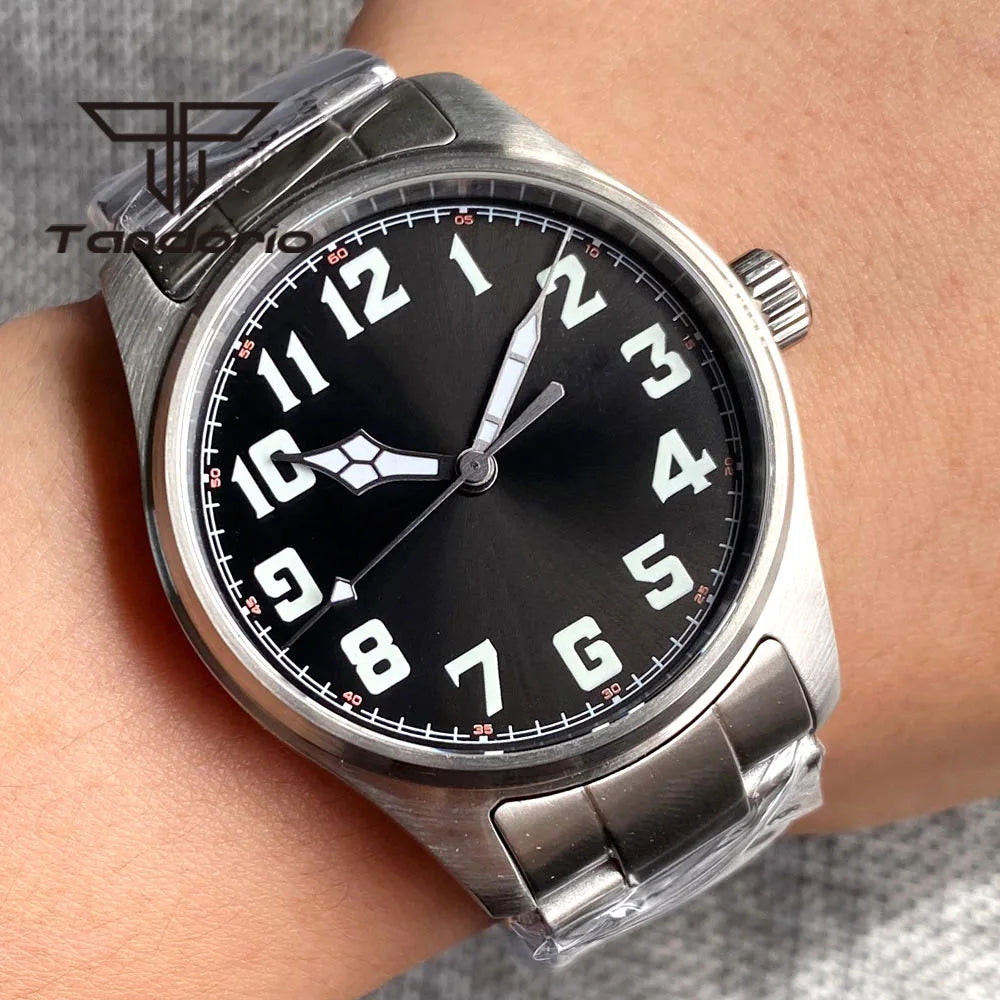 Tandorio 39mm Diving Pilot Automatic Watch for Men NH35/PT5000/Miyota8215 Movement AR Sapphire Crystal 20BAR Waterproof Luminous