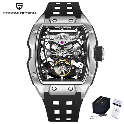 PAGANI DESIGN New Men's Watch Luxury Sapphire Crystal Stainless Steel Automatic Mechanical Watch Business Casual Skeleton Dial