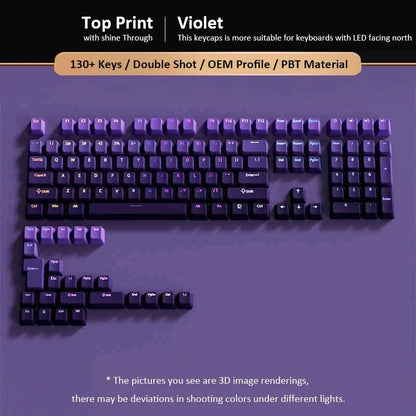 133+ Keys OEM Profile Gradient Keycaps For Cherry MX Switch Mechanical Gamer Keyboard PBT backlit RGB Keycap ISO Layout Key caps