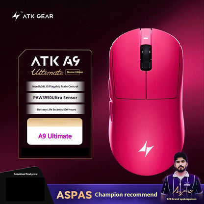 ATK A9 Plus Gaming Mouse Wireless A9/A9 SE/A9 Pro Tri Mode 8K Gaming Mouse Lightweight A9 Ultimate E-sports PC Gift Customized
